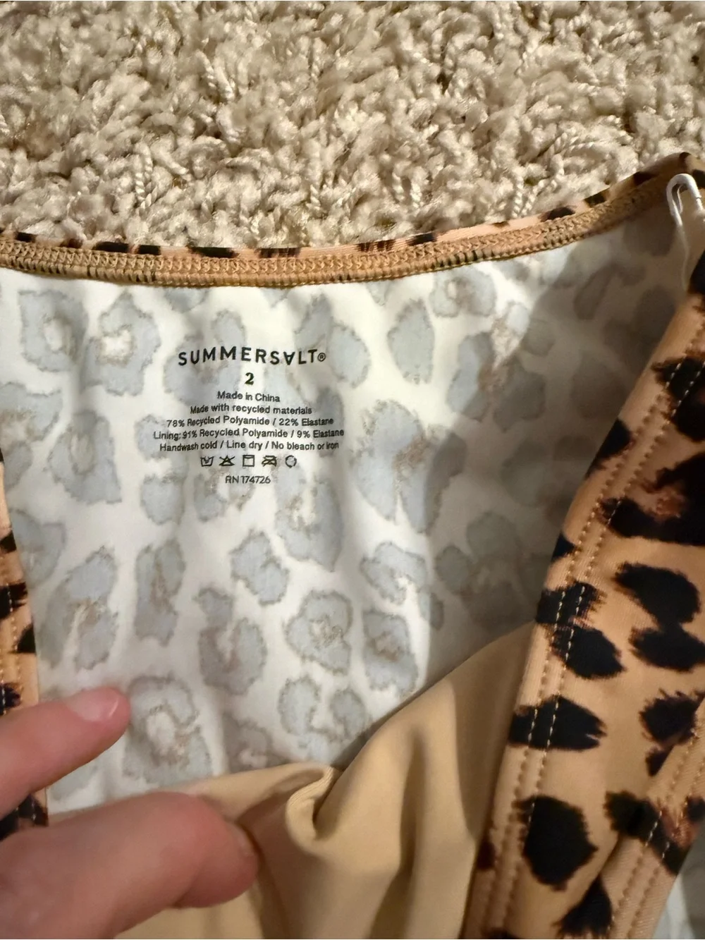 NWT Summersalt Wanderlust Leopard Bikini with Extra Black Cinched Top